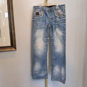 Anti Social men’s mafador denim lightwash distressed denim jeans 32